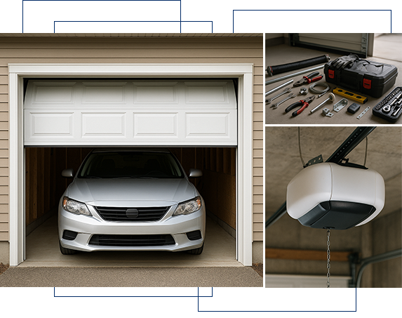 Expert technician fixing garage door in Lynwood CA